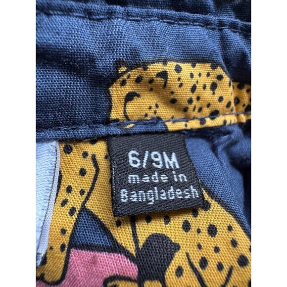 Mick Mack Skateboarding Cheetah Navy Blue Collared Bottom Snap Cotton 6-9 Mo. - Picture 4 of 8